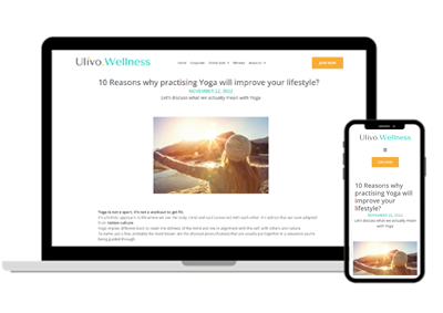 Preview Ulivo Wellness Blog Articles on Laptop and phone